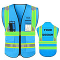 High Visibility Reflective Safety Vest with Pockets Custom Your Logo Safety Workwear