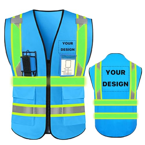 High Visibility Reflective Safety Vest with Pockets Custom Your Logo Safety Workwear
