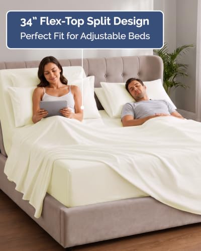 Extra Deep Flex Top Split Head King Sheet Set