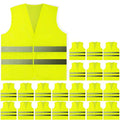 20 Pack Yellow Reflective High Visibility Safety Vest (20 Count)