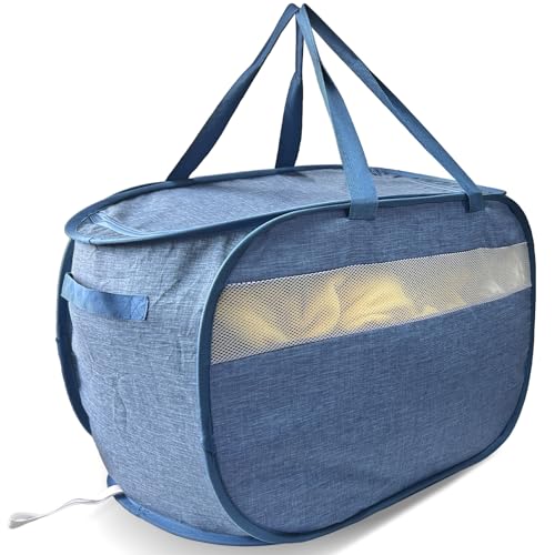 Upgraded 100L Extra Large Mesh Pop Up Laundry Hamper with Lid and Handles. XL Closet Storage Bins - Bel Marant