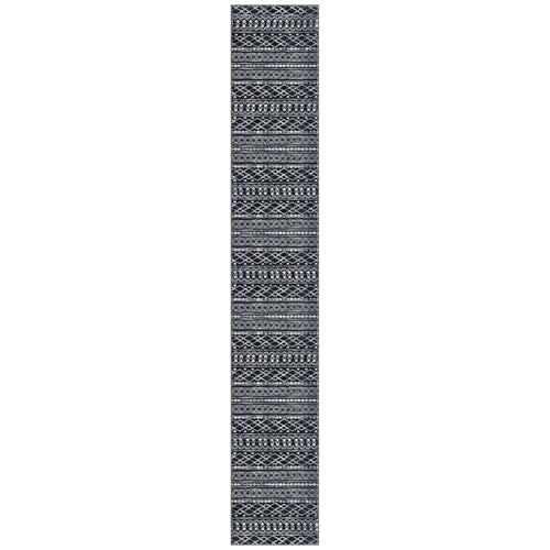 Long Hallway Runner Rug 2.6x16 Washable Moroccan Vintage Black Boho
