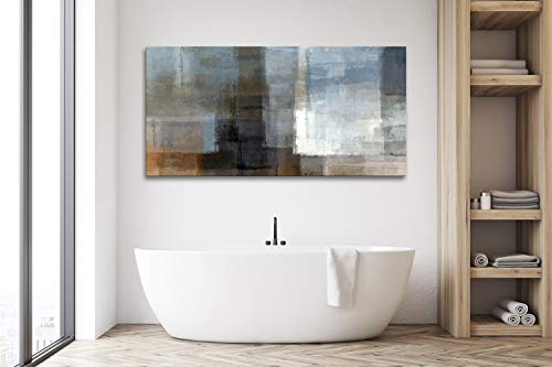 A62275 Canvas Prints Abstract Wall Art Print Paintings Grey and Brown Home Decor Stretched and Framed Ready to Hang for Living Room Bedroom and Office Home Kitchen Artwork 30x60inch