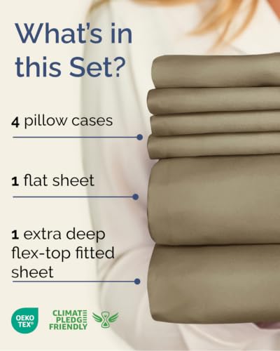 Extra Deep Flex Top Split Head King Sheet Set