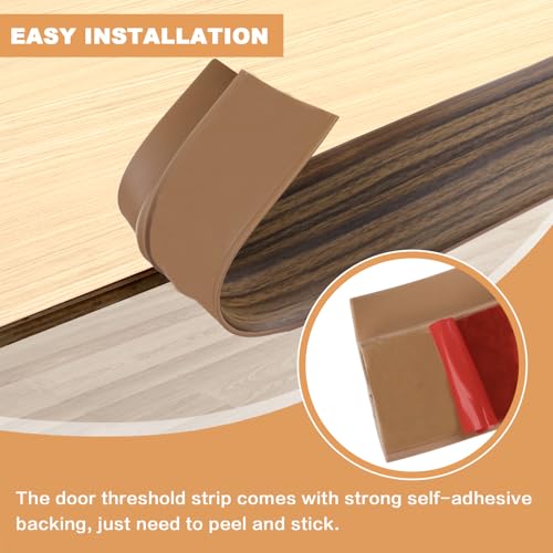 Vinyl Floor Transition Strip Self Adhesive Door Threshold Strip (6.6 Foot)