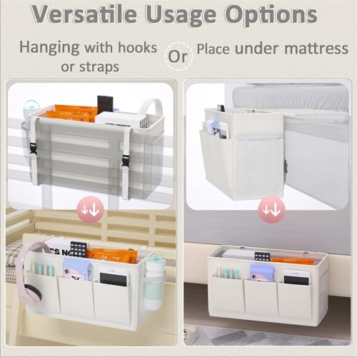 Bedside Caddy Storage Organizer for Bed Rails