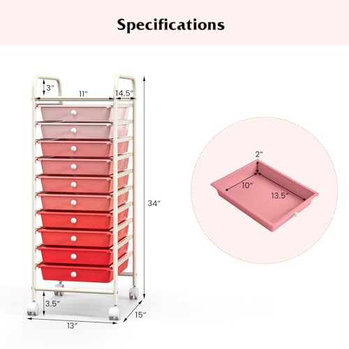 10 Drawer Storage Cart w