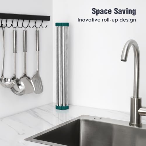 Roll Up Dish Drying Rack Over Sink