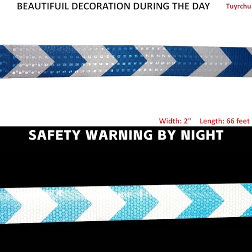 Reflective Tape Blue and White 2 inch X 66 feet