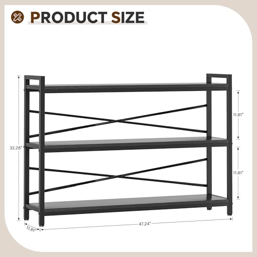 3 Tier Bookcase 47.24" Width