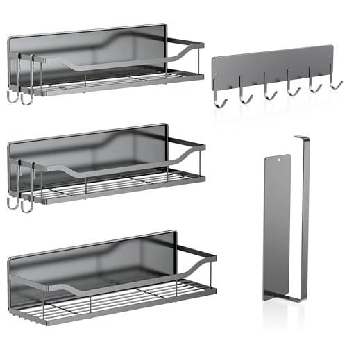 5 Pack Multifunctional Magnetic Shelves for Refrigerator Spice Rack & Washing Machine Organize (5 Count)