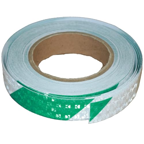 Green and White Reflective Tape Outdoor Waterproof 1 inch X 66 feet