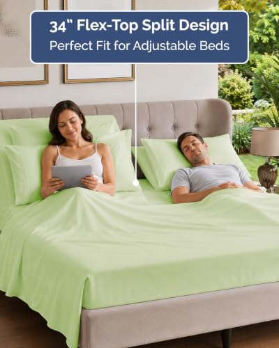 Flex Top Split Head King 6 Piece Sheet Set