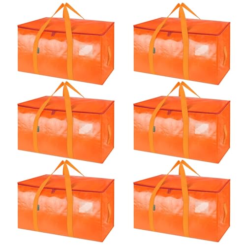 6 Pack Oversized Moving Bags with Reinforced Handles (6 Count)