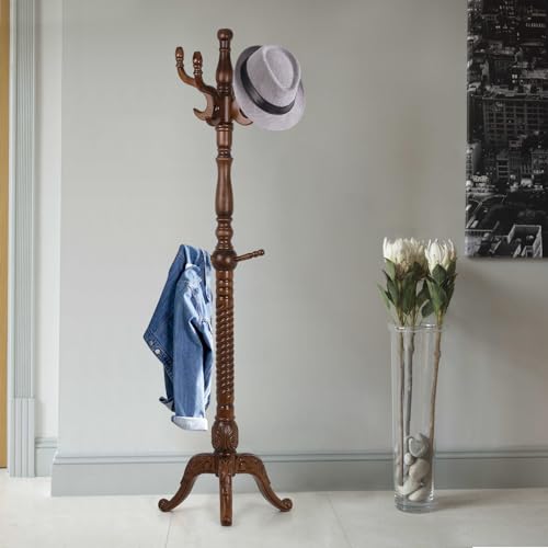 Freestanding Coat Rack Stand with 8 Hooks