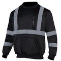 Hi Vis Safety Sweatshirts for Men Reflective ANSI Class 3 High Visibility Construction Work Crew Sweatshirt No Hood