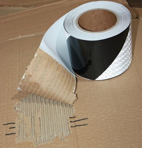 Black White Reflective Tape 4 inch X 166 feet
