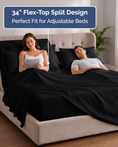 Extra Deep Flex Top Split Head King Sheet Set