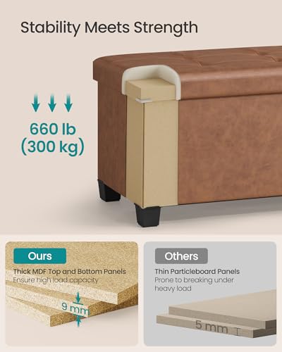 Storage Ottoman Bench with Legs