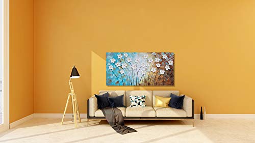 Artisan Crafted Three Dimensional White Floral Relief Wall Decor