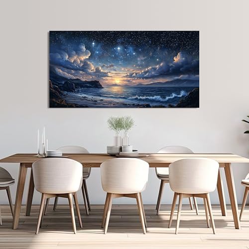 Canvas Landscape Coastal Wall Art Beachside Artwork for Walls 24" x 48"