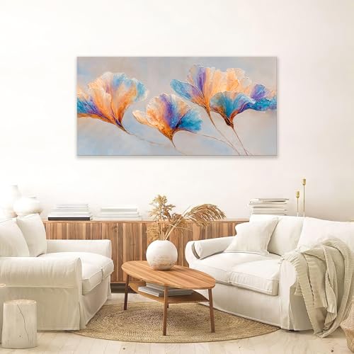 Leaves Canvas Wall Art Decor 24"X48" Abstract Colorful Wall Art For Bedroom