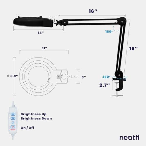 LED Magnifying Lamp with Clamp