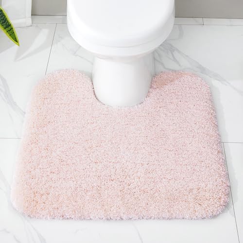 Toilet Rug 22x24 Non Slip Fluffy Toilet Floor Mat U Shaped Washable Bathroom Contour Rug for Toilet Absorbent Thick Toilet Carpet