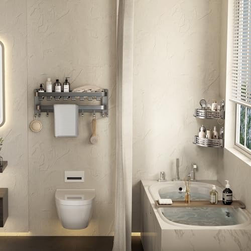 Shower Caddy Corner Suction Cup Shelf Corner No Drilling Bathroom Shower Organizer Storage Rack Adhesive