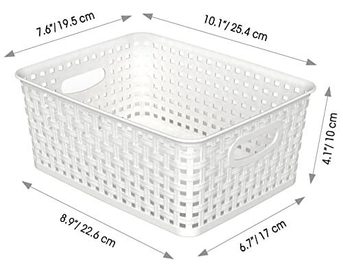 Woven Plastic Storage Baskets (6 Count)