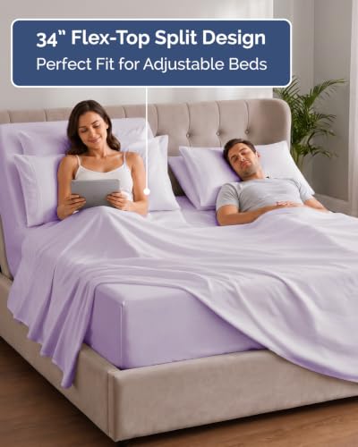 Extra Deep Flex Top Split Head King Sheet Set