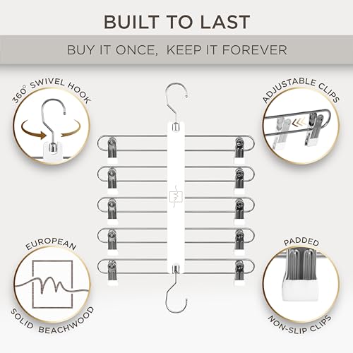 Skirt Hangers Space Saving with Clips (2 Count)