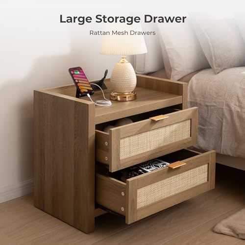 Night Stand with 2 Large Drawers