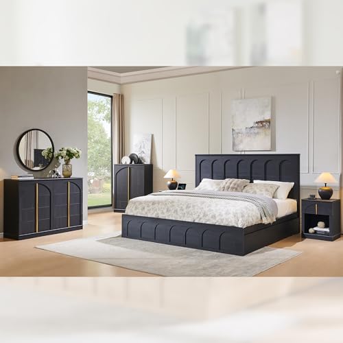 Modern 18" Nightstand with Arched Panel