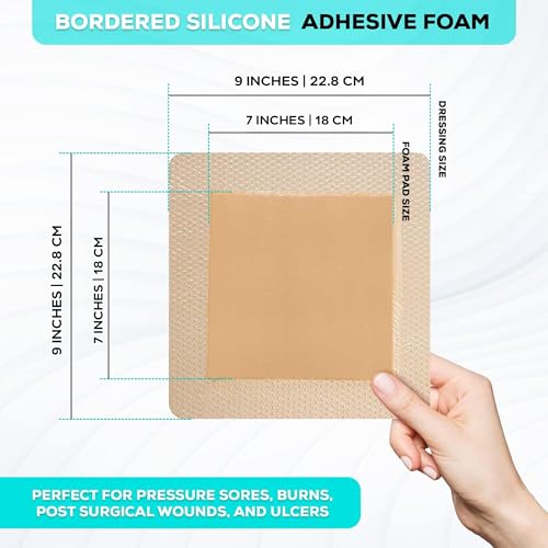 Silicone Foam Adhesive Dressing with Border (5 Count)