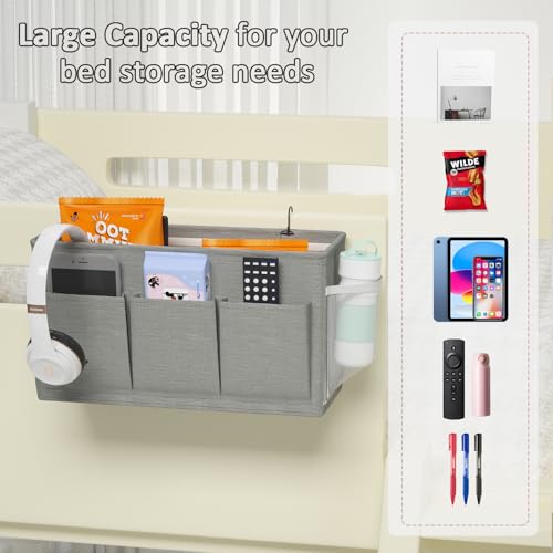 Bedside Caddy Storage Organizer for Bed Rails