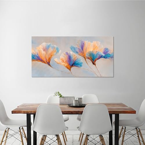 Leaves Canvas Wall Art Decor 24"X48" Abstract Colorful Wall Art For Bedroom