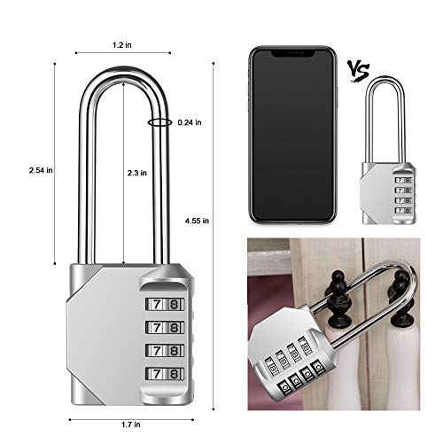 2 Pack disecu 2.6 Inch Long Shackle Combination Lock (2 Count)