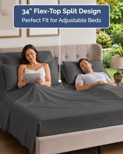 Flex Top Split Head King 6 Piece Sheet Set