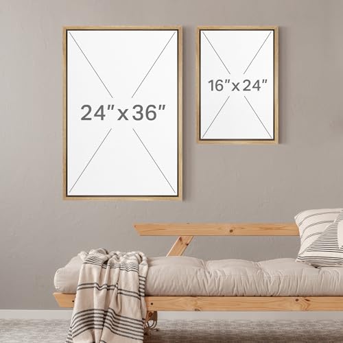 Framed Canvas Print Wall Art Forest and Lake Landscape Vintage Nature Scenery Illustrations Modern Art Decorative Bohemian Chic for Living Room (2 Count)