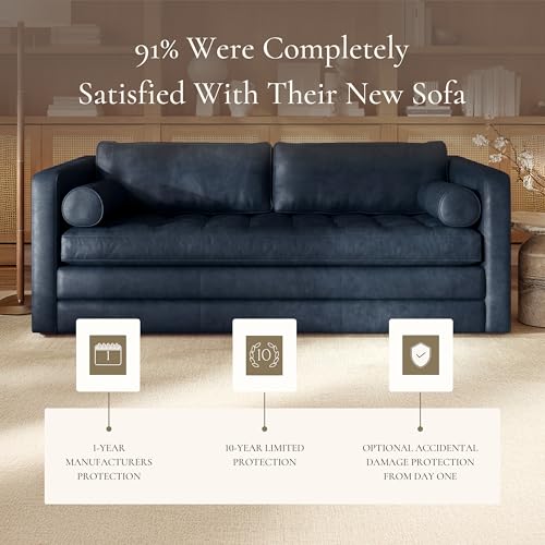 Napa 82" Leather Pull‑Out Sleeper Sofa