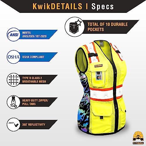 TIGER QUEEN Hi Vis Safety Vest for Women Class 2