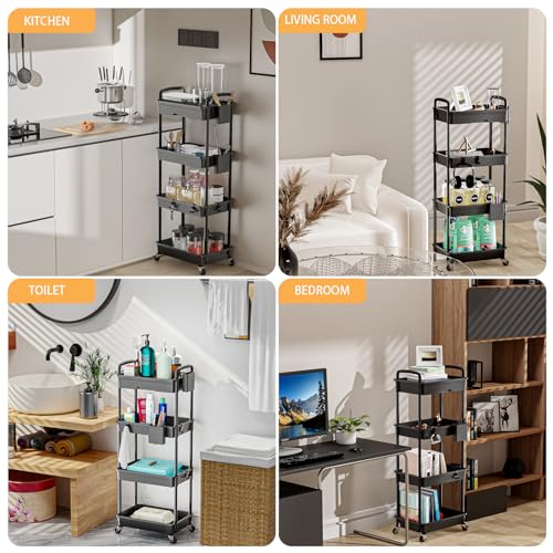 4 Tier Rolling Utility Cart with Drawer