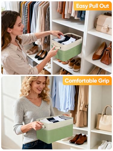 3 Pack Fabric Closet Storage Bins for Shelves (3 Count)