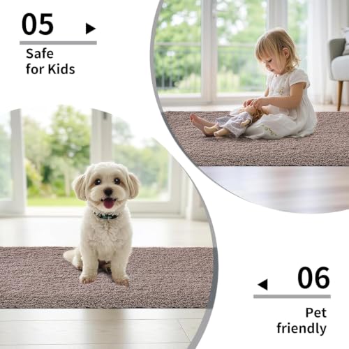 Taupe Grey Bathroom Rug 24x48
