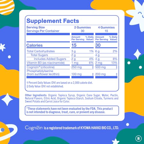 Focus Gummies for Kids with Cognizin® Citicoline (60 Count)