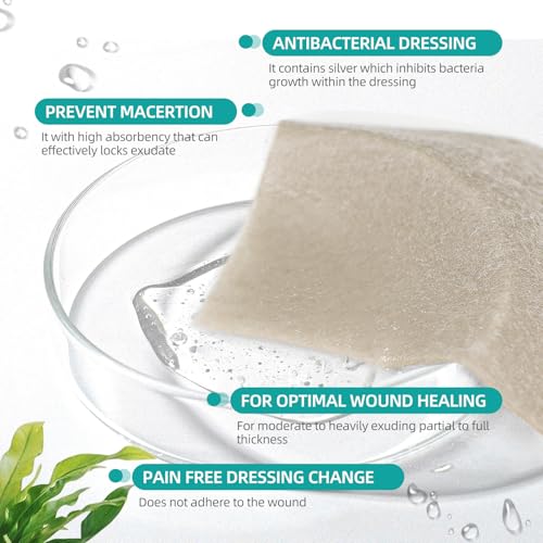 Upgrade Silver Calcium Alginate Wound Dressing (12 Count)