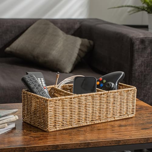 Wicker Basket With 3 Compartments
