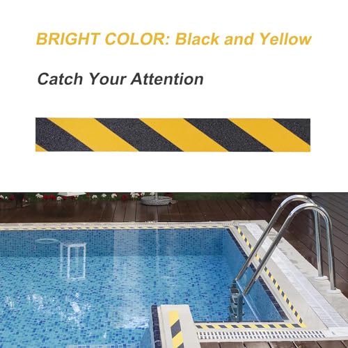 Anti Slip Safety Grip Tape 2 Inch x 60 Ft Heavy Duty Black & Yellow - Bel Marant