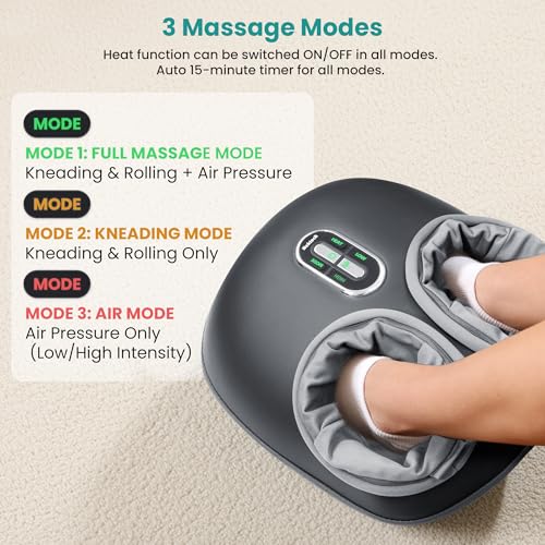 Shiatsu Foot Massager with Heat & Air Compression Deep Kneading